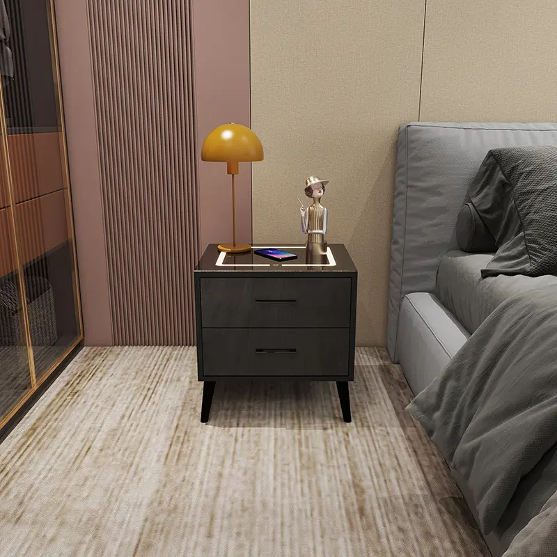 LED Nightstand with Wireless Charging Station