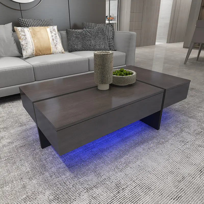 Rectangle Design Modern High Gloss Surface Coffee Table