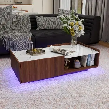 Elevate Your Living Space with the Large Rectangle Wood Coffee Table