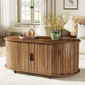 Elegant Round Wood Coffee Table – Perfect for Any Living Space