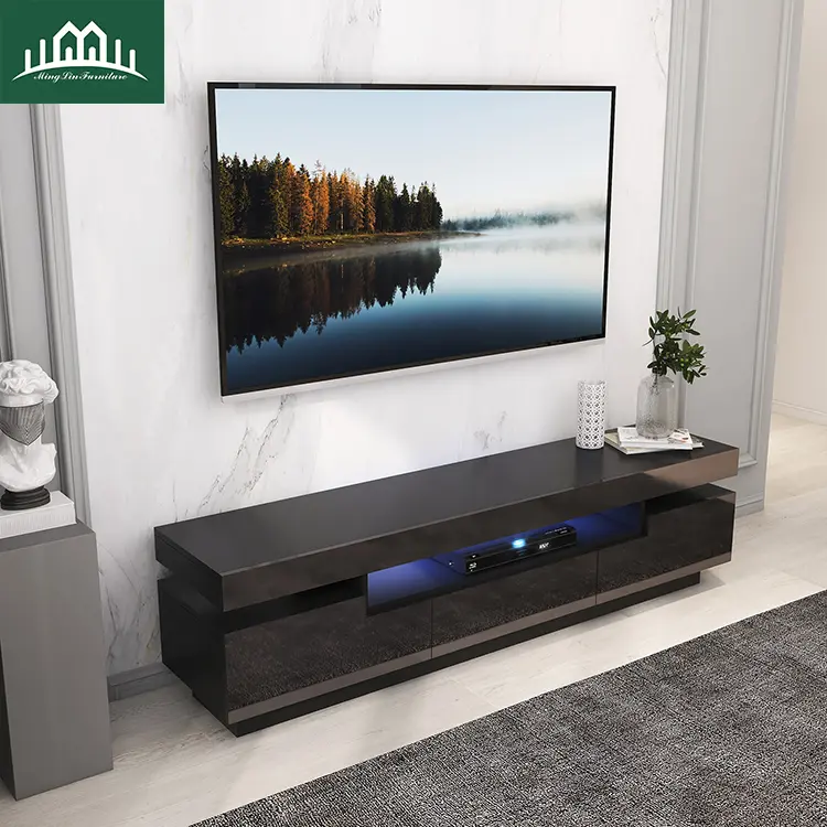 Modern Style Wooden TV Stand Entertainment Center with Drawers