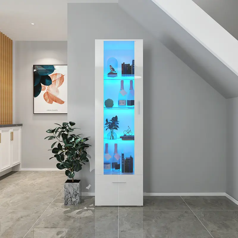 Storage Sideboard Cabinet with Removable Glass Shelves