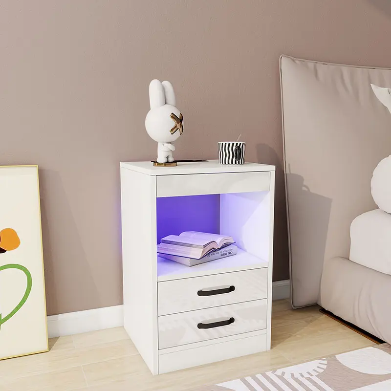 Upgrade Your Bedroom with the Ultimate 3-Drawer RGB Nightstand with USB Ports