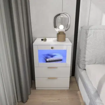 Contemporary Wooden  bedside tables charging station