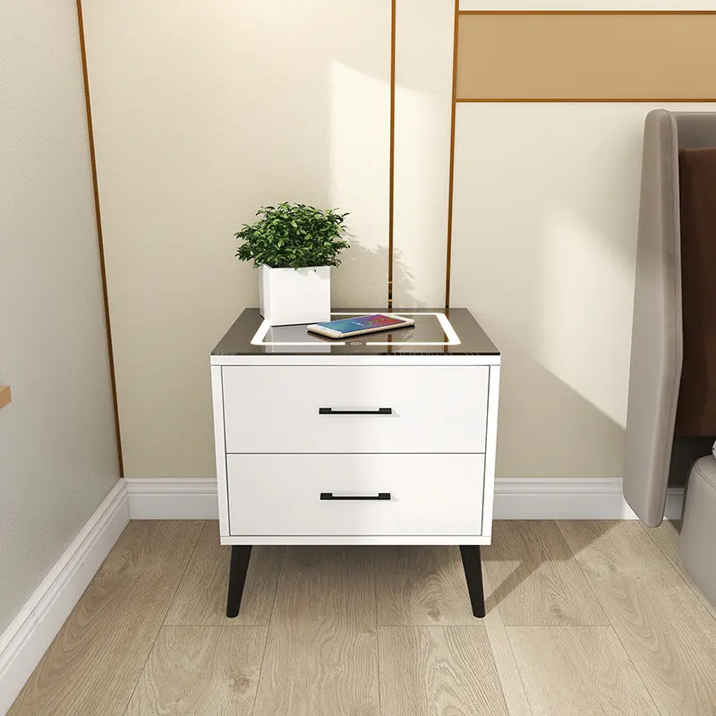 LED Nightstand with Wireless Charging Station