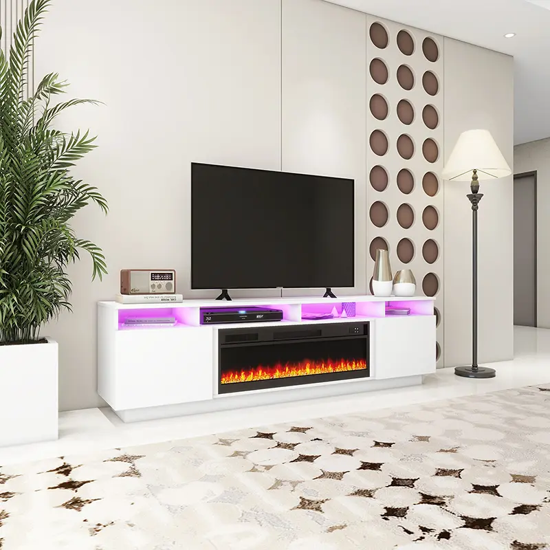 Modern Electric Fireplace TV Stand for Living Room