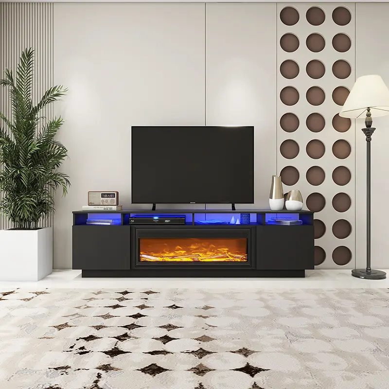Modern Electric Fireplace TV Stand for Living Room
