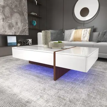 Rectangle Design Modern High Gloss Surface Coffee Table