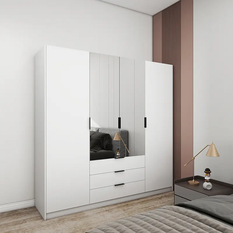 Modern Wood Muti-Functional Armoire with Shelves for Bedroom