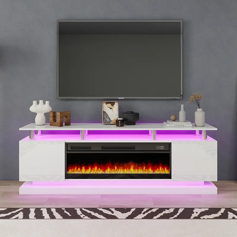 Modern electric fireplace tv stand Redefine Your Entertainment Space with Modern Elegance