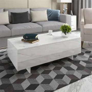 Modern marble wood coffee table for living room
