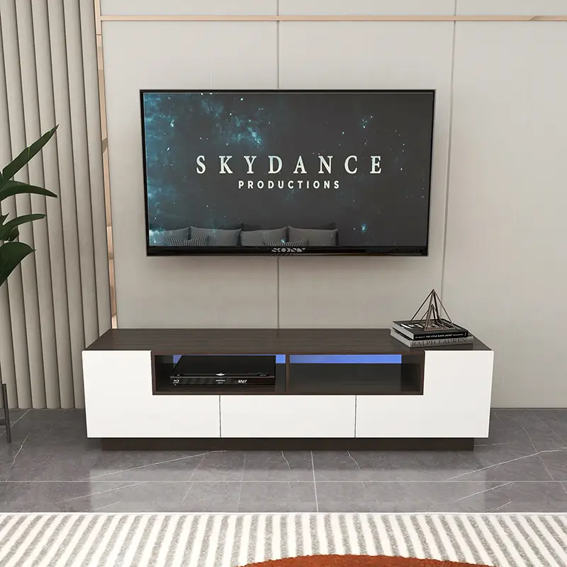 High-Gloss Wood TV Stand Media Console