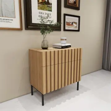 Modern wood sideboard cabinet with shelves