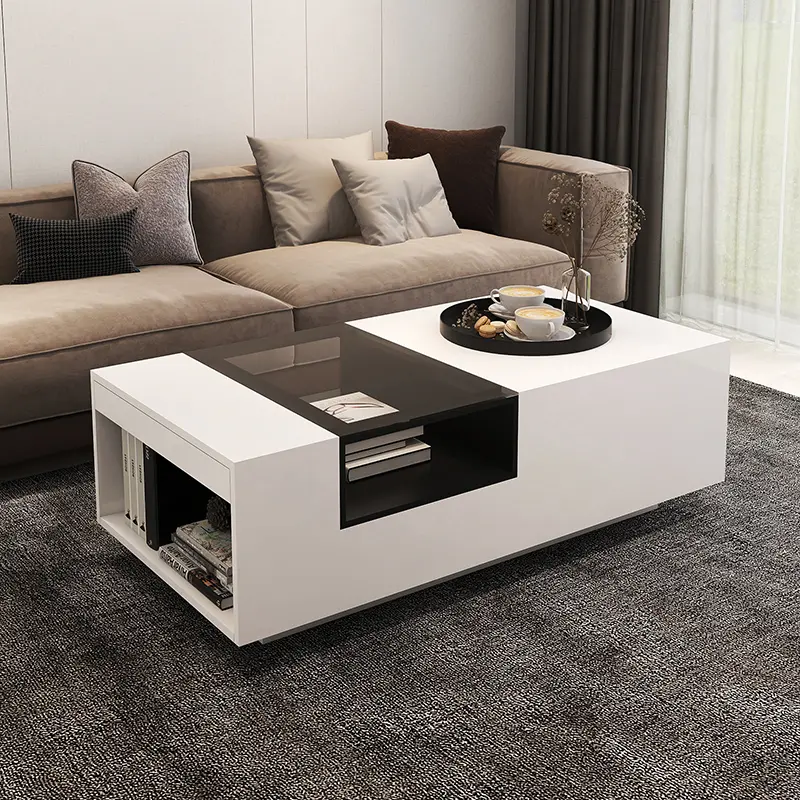 White High Gloss Coffee Tables Sofa Side Table for Living Room