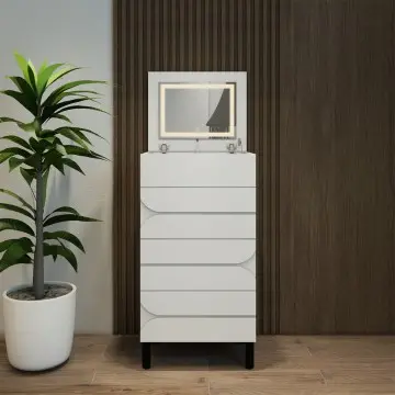 White Vanity table with drawers and mirror