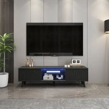 Vintage corner TV Stand for living room with open shelf