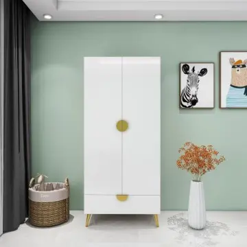Modern bedroom storage two door armoire cabinet
