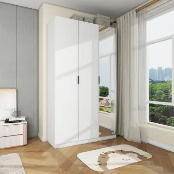 3 Door wood Wardrobe closet with mirror and shelves