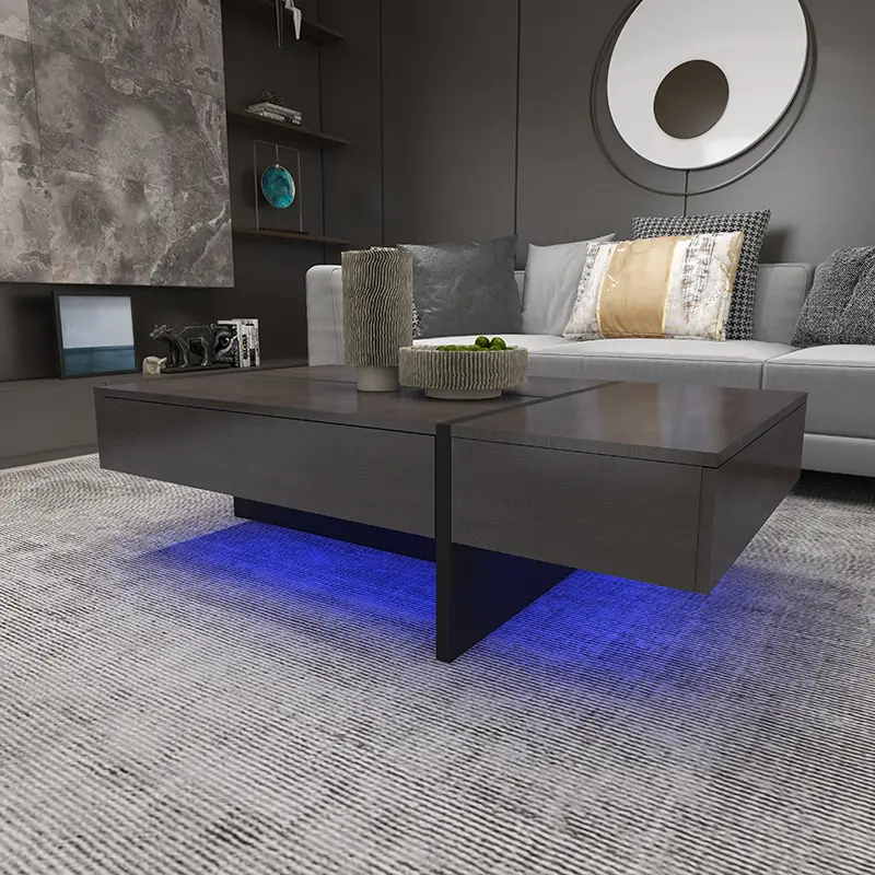 Rectangle Design Modern High Gloss Surface Coffee Table