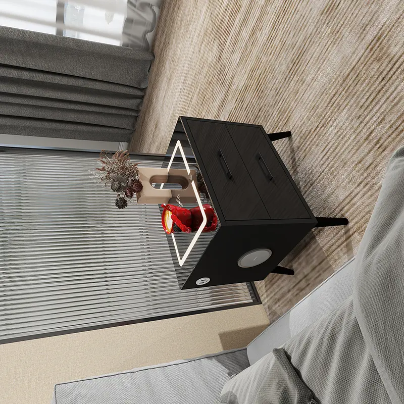 LED Nightstand with Wireless Charging Station