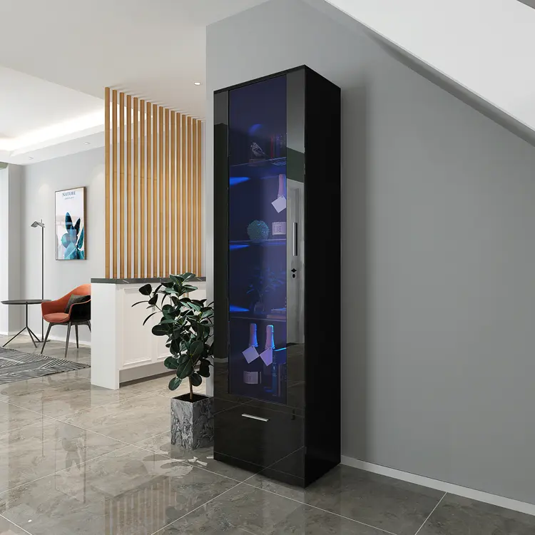 Storage Sideboard Cabinet with Removable Glass Shelves