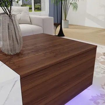 Modern  LED coffee table with storage description