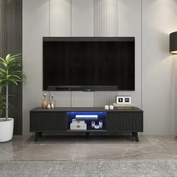 Mid-Century TV Stand with 2 Side Doors Entertainment Center Console for Living Room